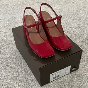 Paolo Cherry Red Patent Slingback Heels